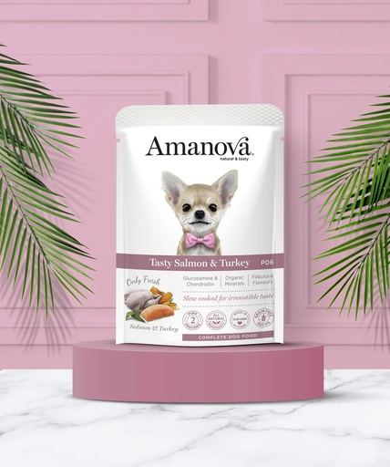 [288014] Amanova dog adult Tasty Lõhe & Kalkun 100 g pouch