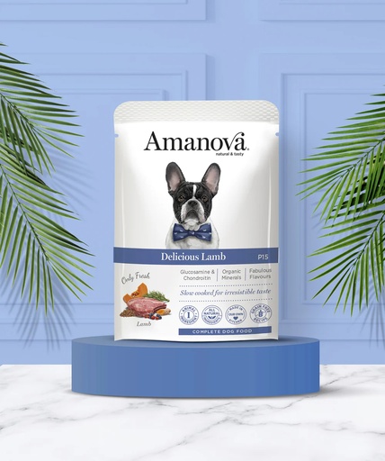 [288016] Amanova dog adult Delicious lammas & kurpitsa 100 g pouch 