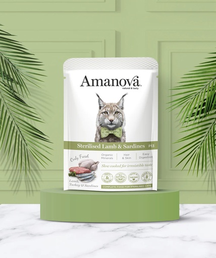 [288041] Amanova cat adult Sterilised Lamb & Sardines 85 g pouch