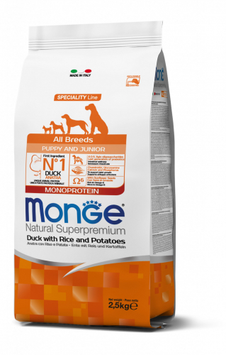 [244001] Monge dog adult Natural Superpremium ankka-riisi-peruna 2,5kg