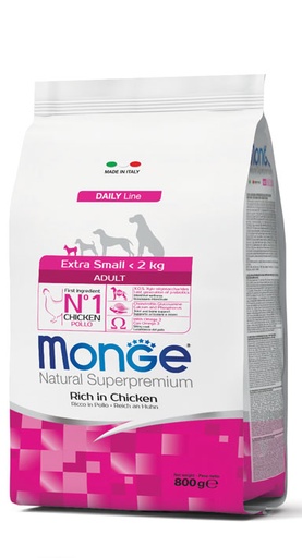 [244006] Monge dog adult Natural Superpremium Extra Small chicken-rice 800 g