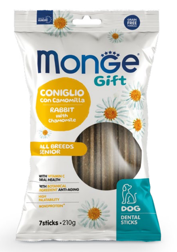 [242637] Monge Dog senior Gift Dental Jänese kamomill 210 g