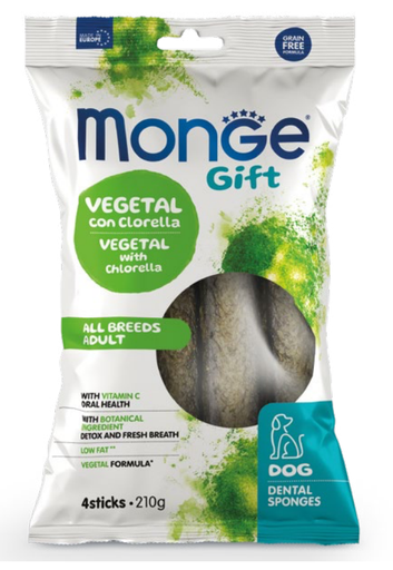 [242639] Monge Dog Gift Dental Sponges klorella-minttu 210 g
